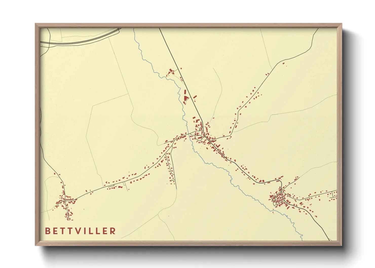Une affiche de carte sur Bettviller