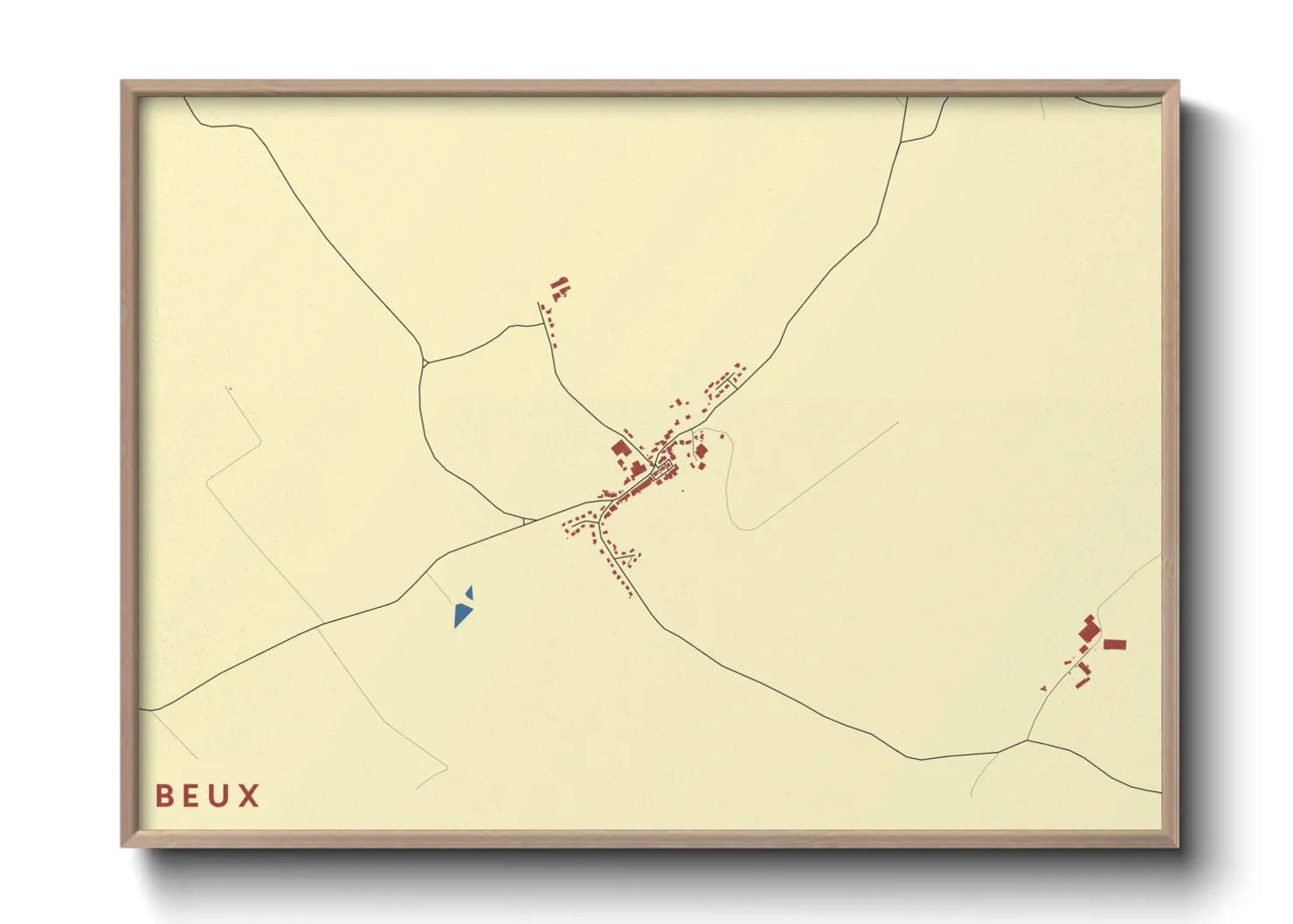 Une affiche de carte sur Beux