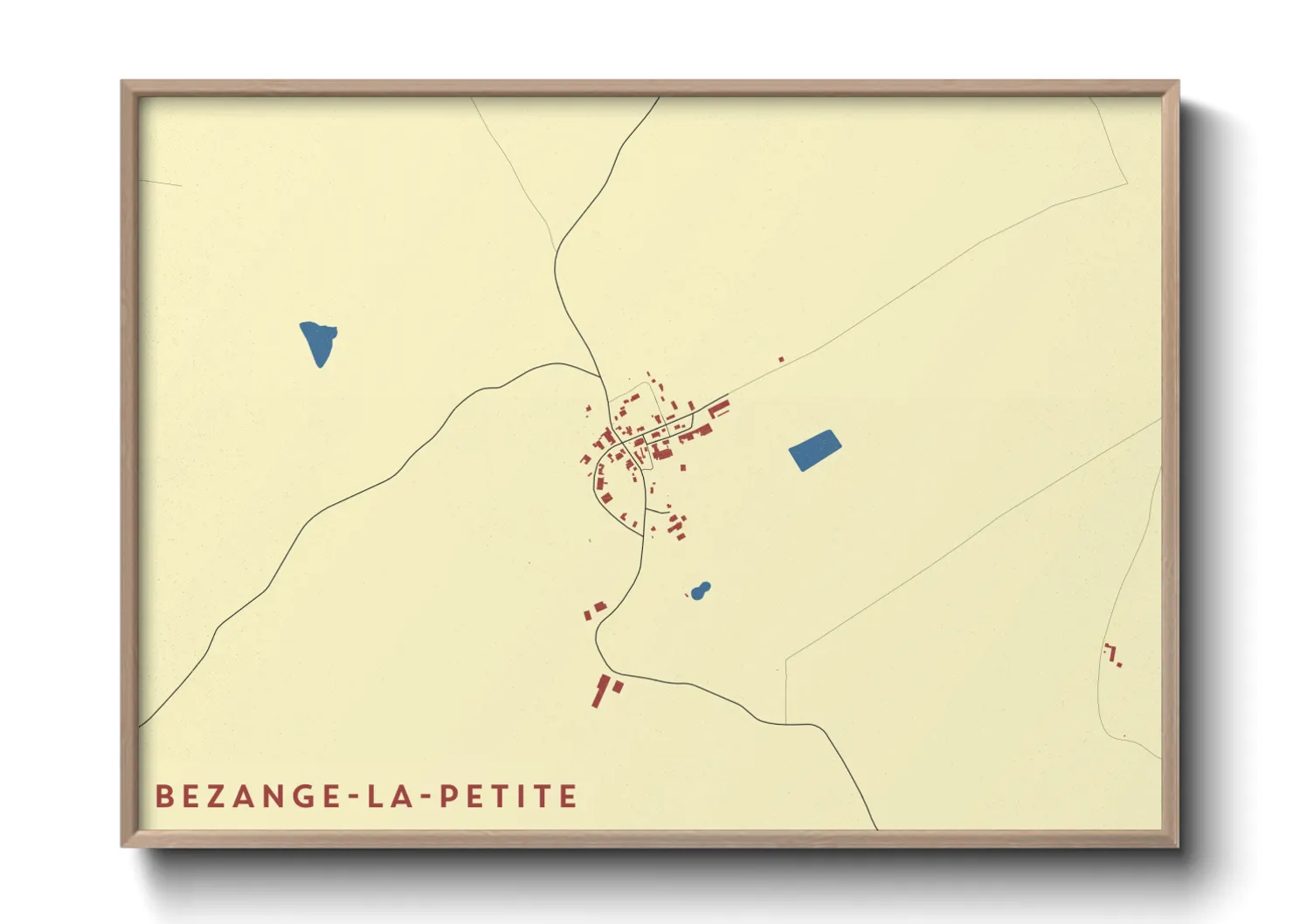 Une affiche de carte sur Bezange-la-Petite