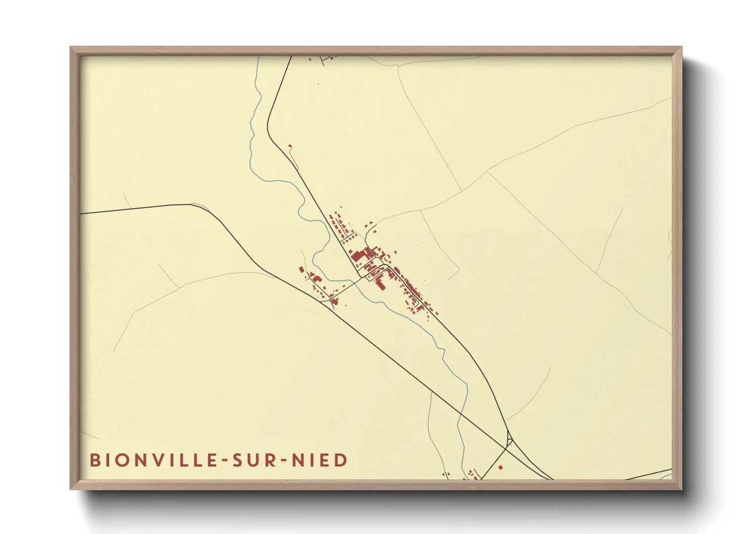 Une affiche de carte sur Bionville-sur-Nied