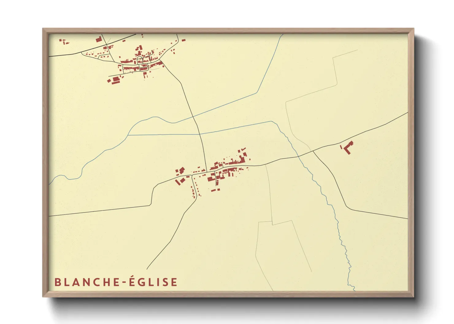 Une affiche de carte sur Blanche-Église