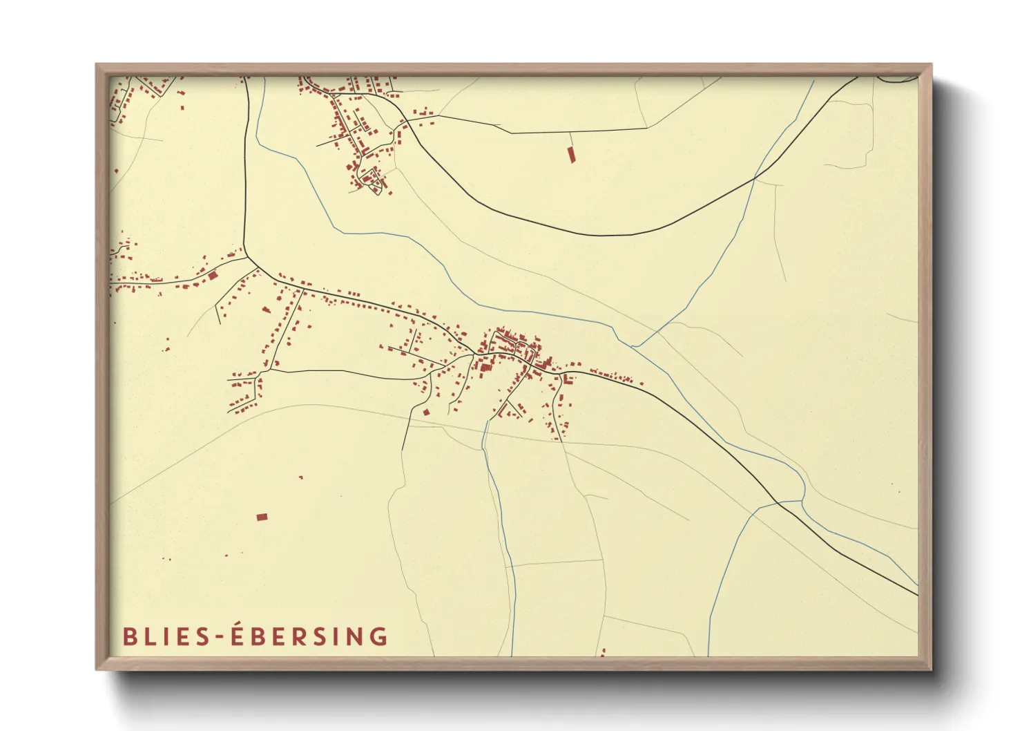 Une affiche de carte sur Blies-Ébersing