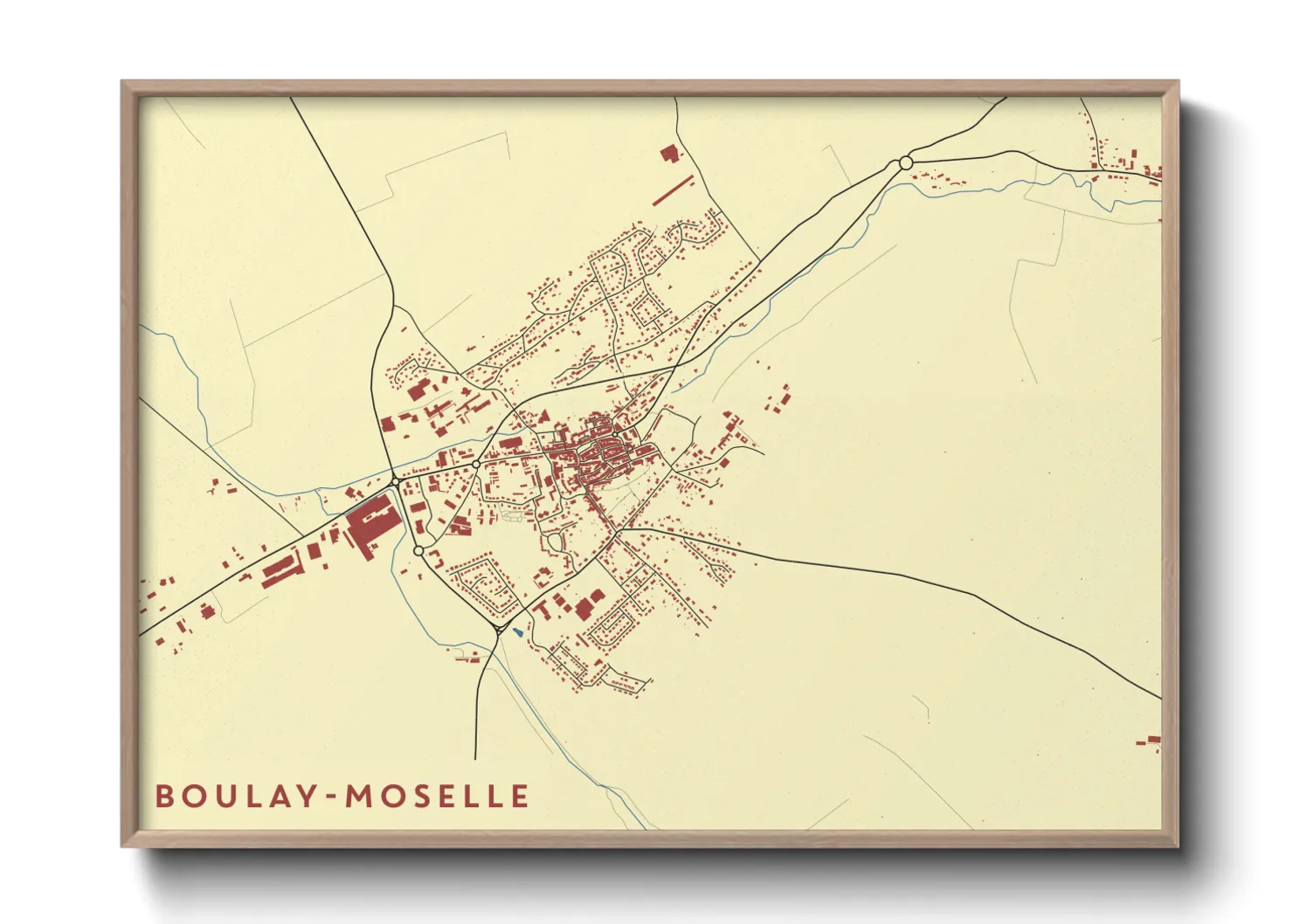 Une affiche de carte sur Boulay-Moselle