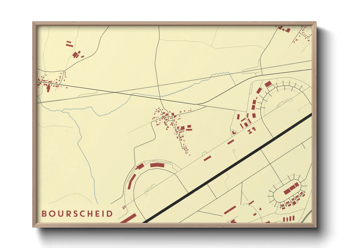 Une affiche de carte sur Bourscheid