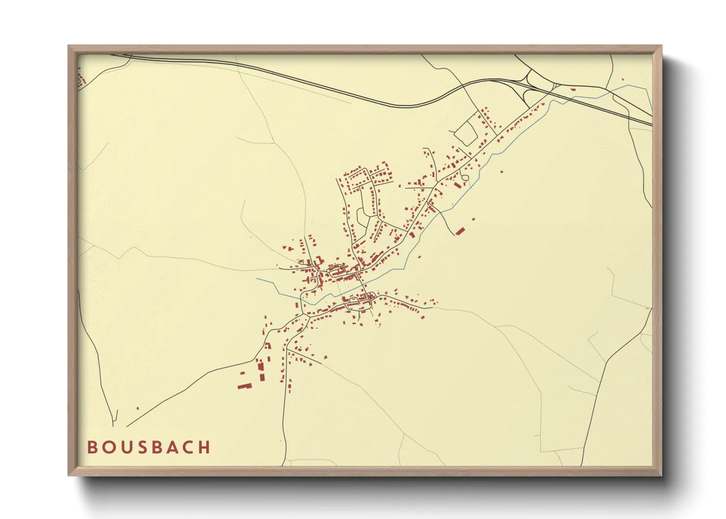 Une affiche de carte sur Bousbach