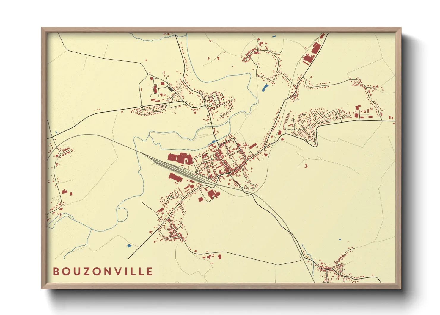 Une affiche de carte sur Bouzonville
