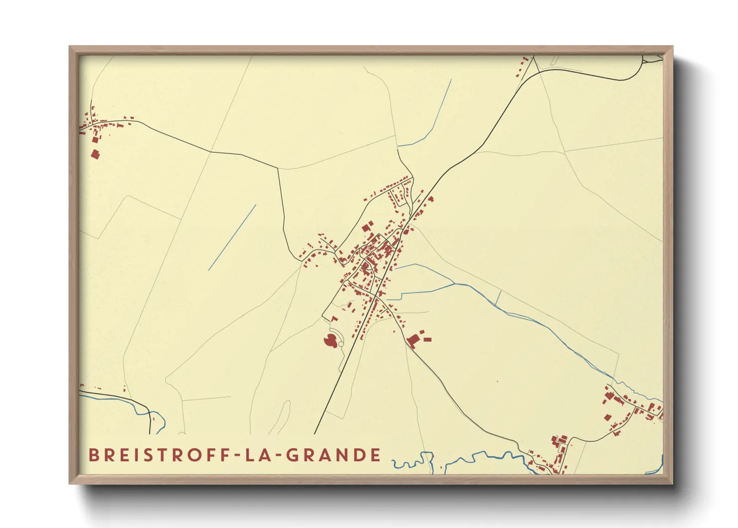 Une affiche de carte sur Breistroff-la-Grande