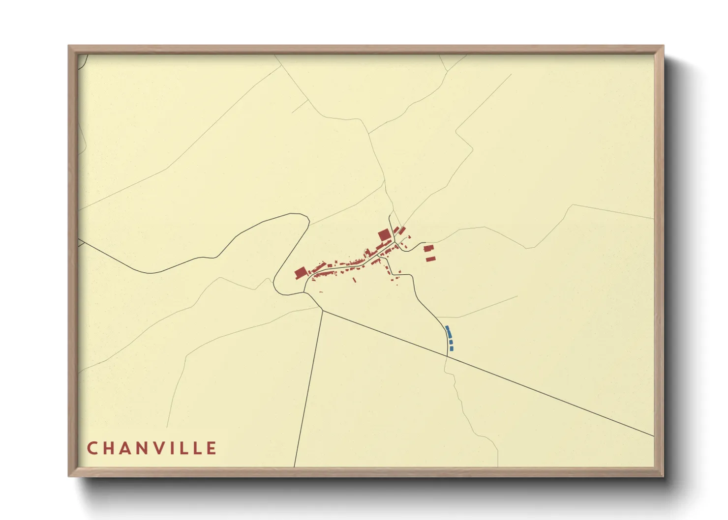 Une affiche de carte sur Chanville