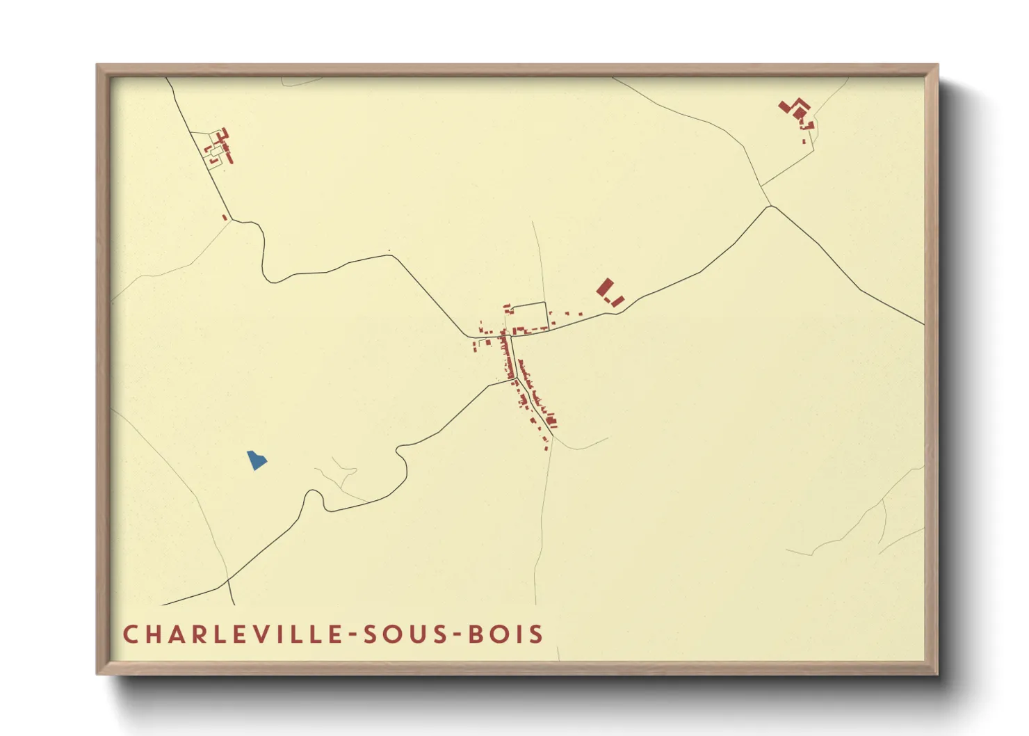 Une affiche de carte sur Charleville-sous-Bois