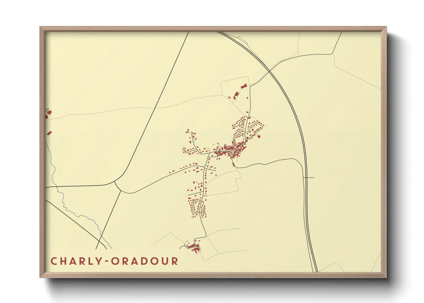 Une affiche de carte sur Charly-Oradour