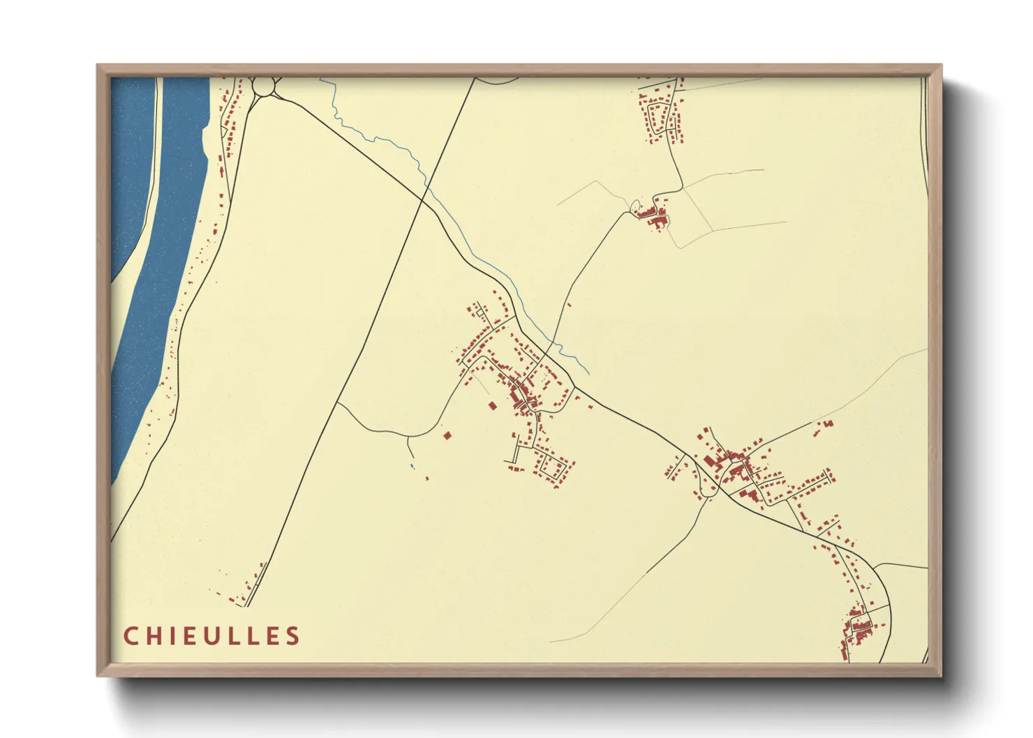 Une affiche de carte sur Chieulles