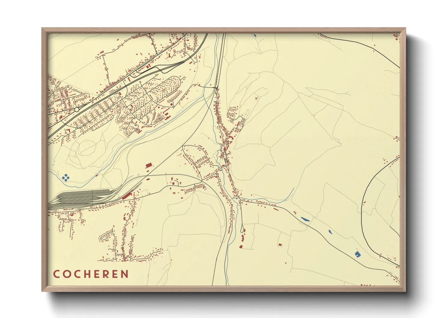 Une affiche de carte sur Cocheren