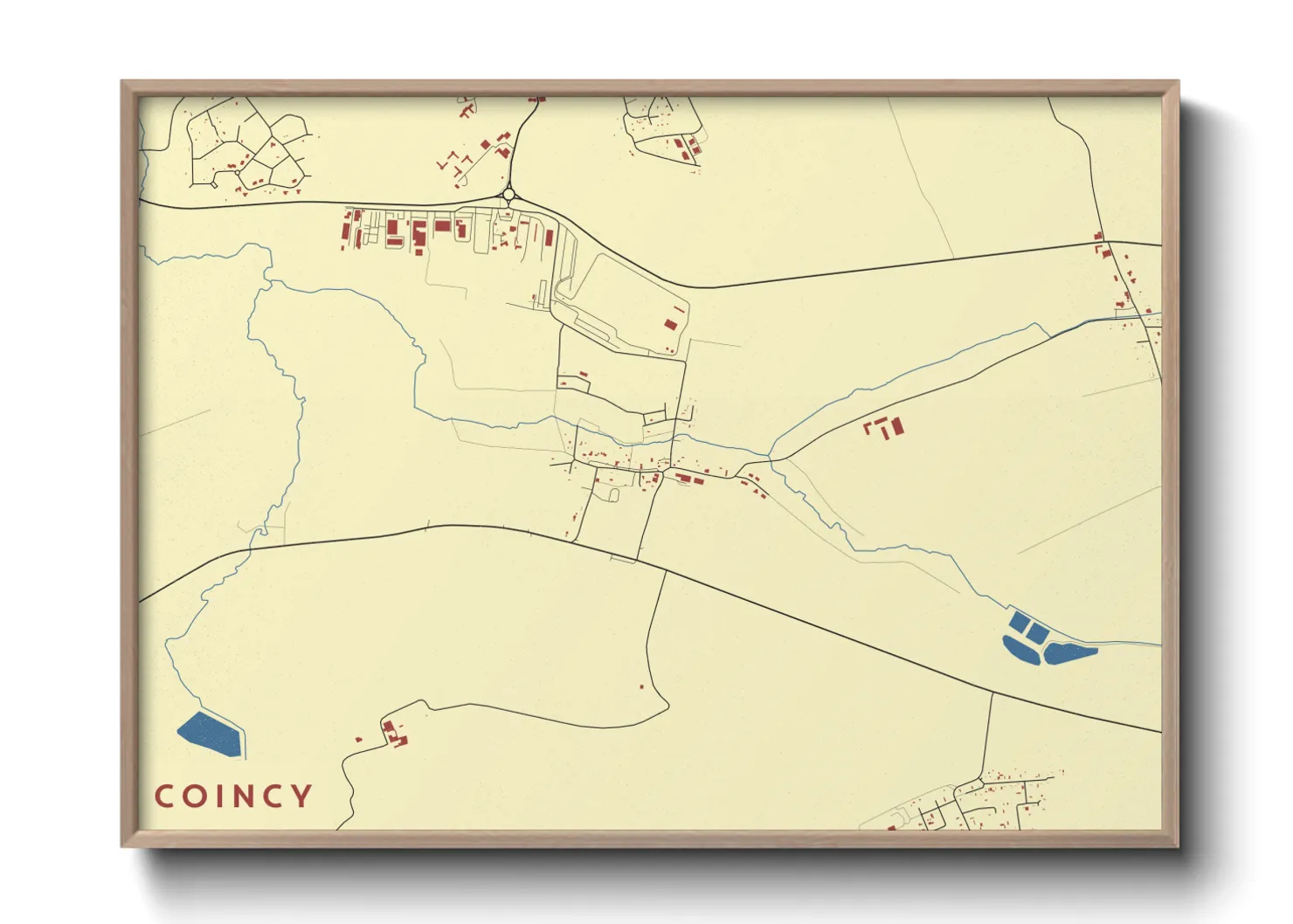 Une affiche de carte sur Coincy