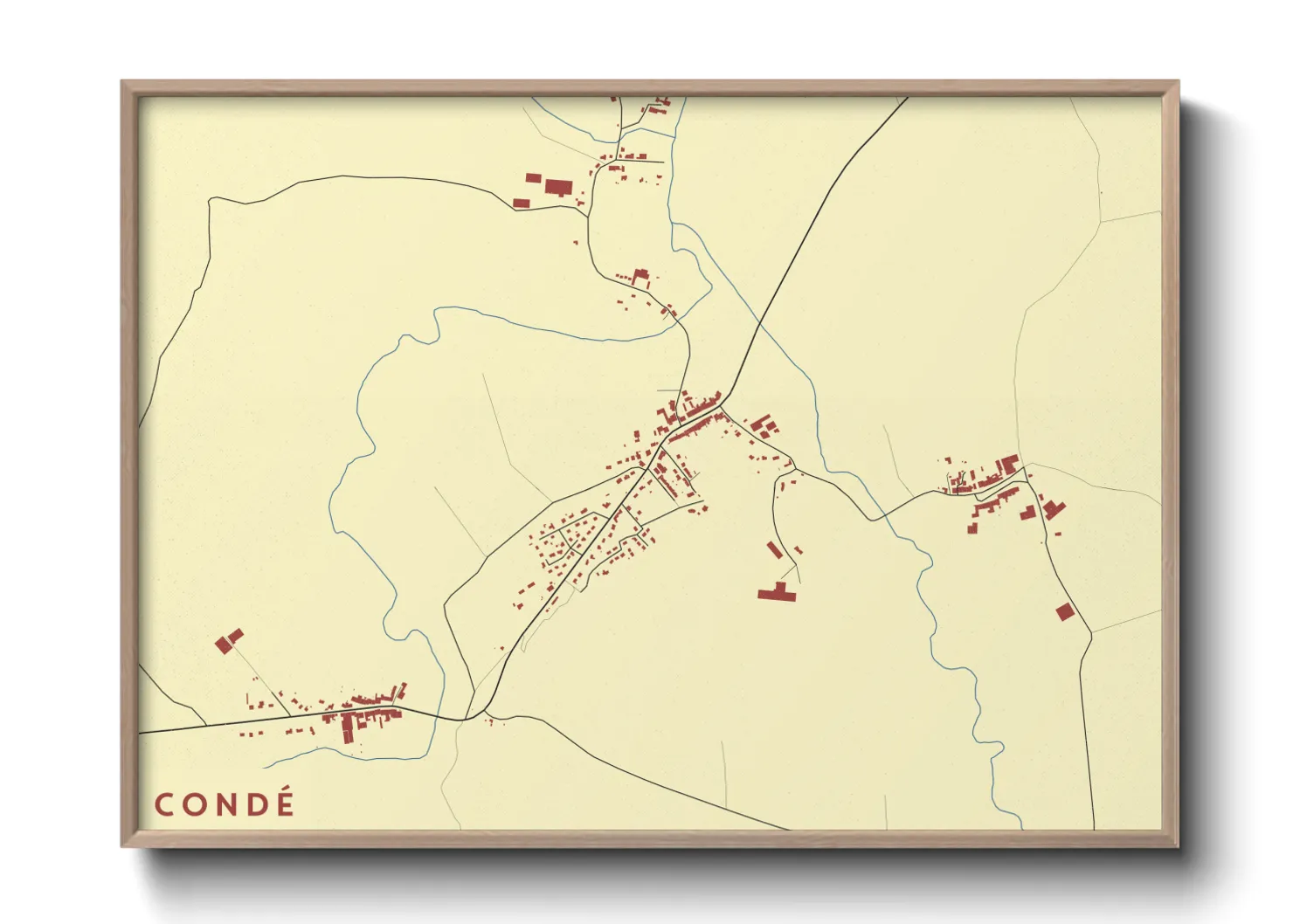 Une affiche de carte sur Condé