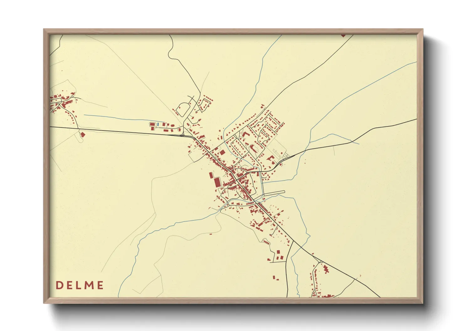 Une affiche de carte sur Delme