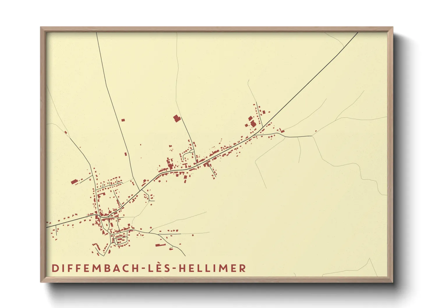 Une affiche de carte sur Diffembach-lès-Hellimer