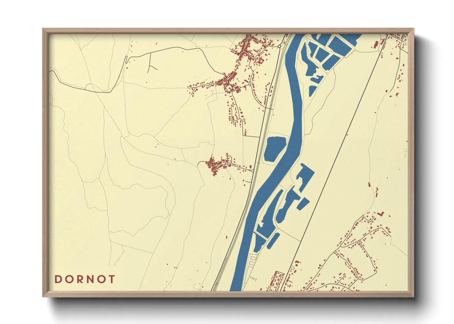 Une affiche de carte sur Dornot