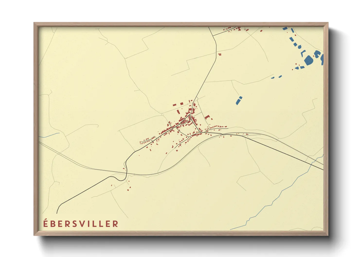 Une affiche de carte sur Ébersviller