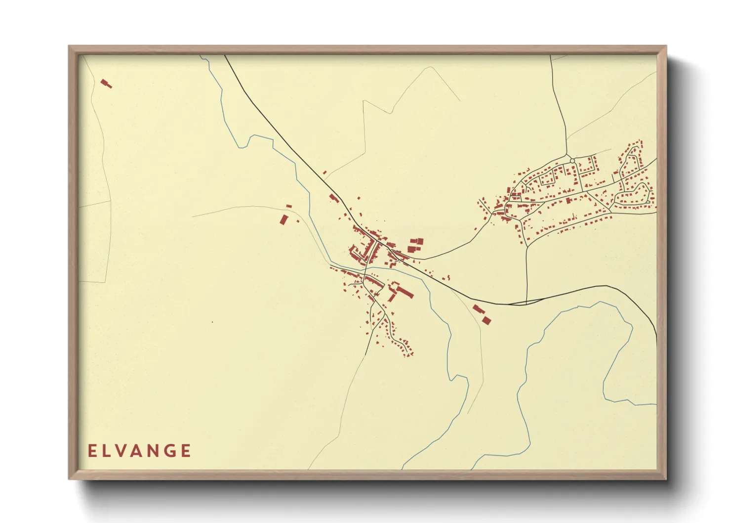 Une affiche de carte sur Elvange