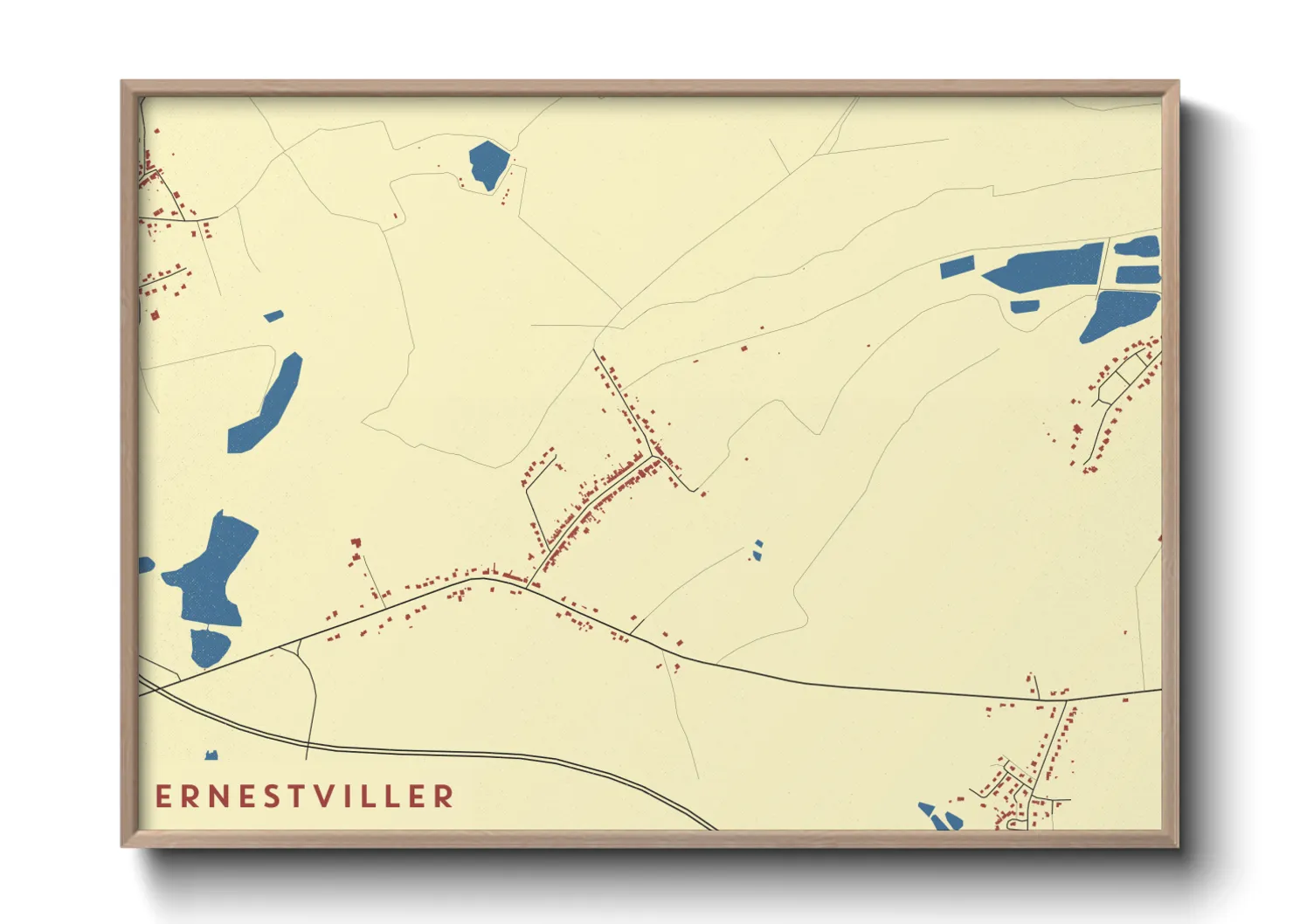 Une affiche de carte sur Ernestviller