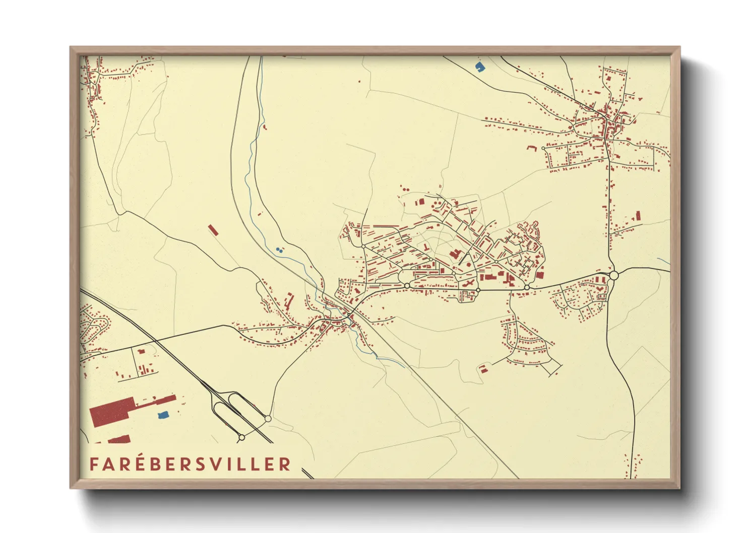 Une affiche de carte sur Farébersviller