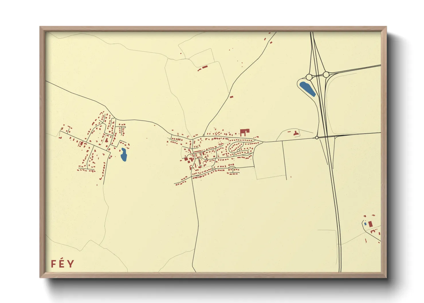 Une affiche de carte sur Féy