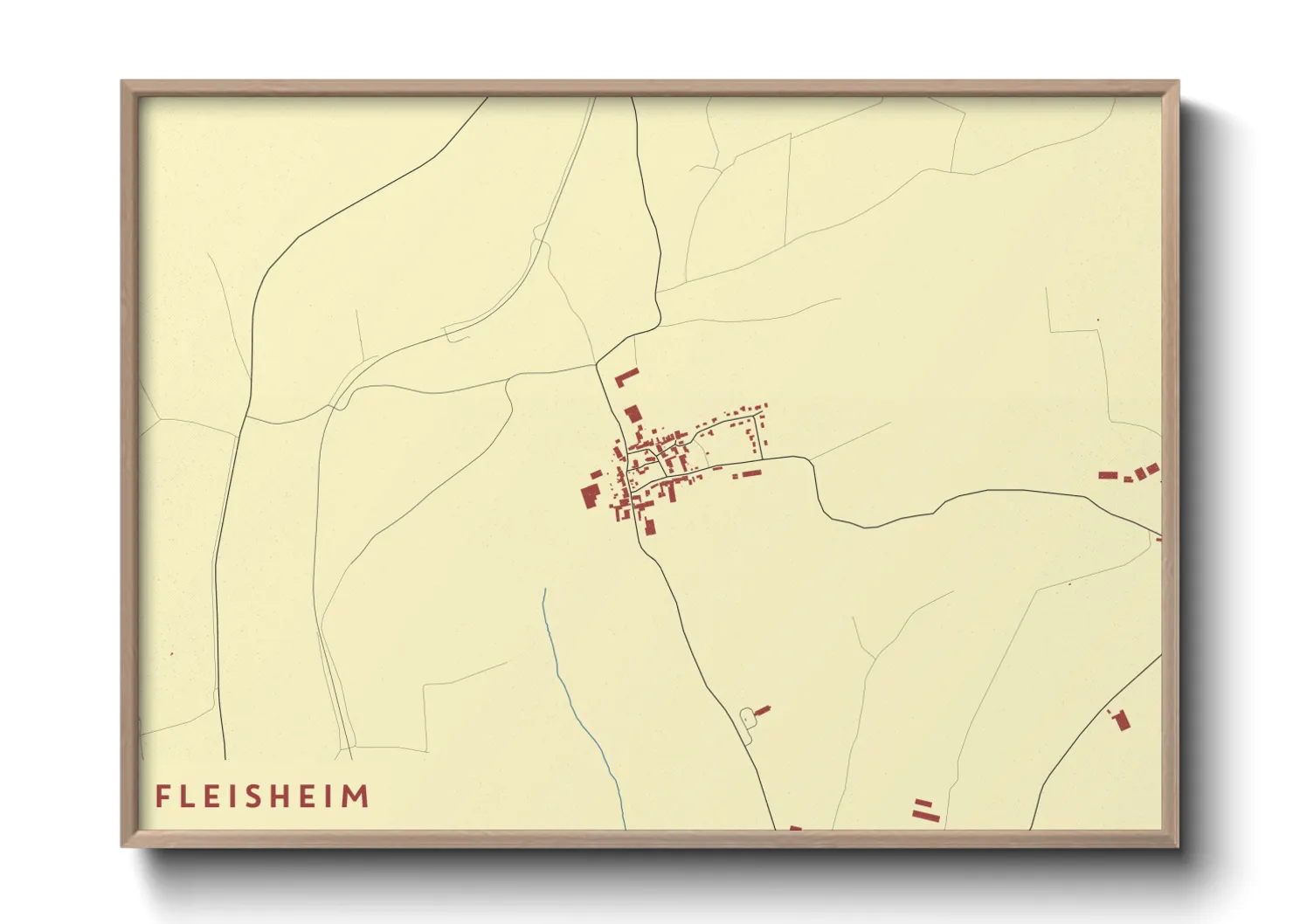 Une affiche de carte sur Fleisheim