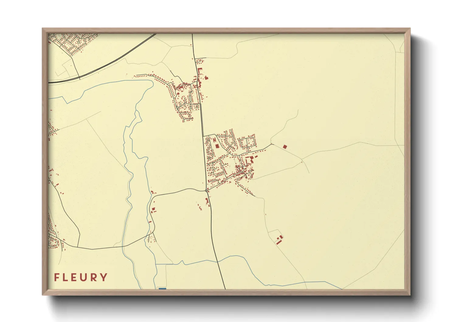 Une affiche de carte sur Fleury