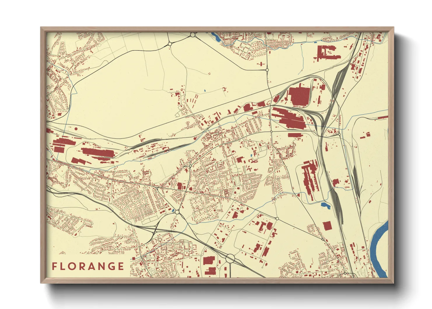 Une affiche de carte sur Florange