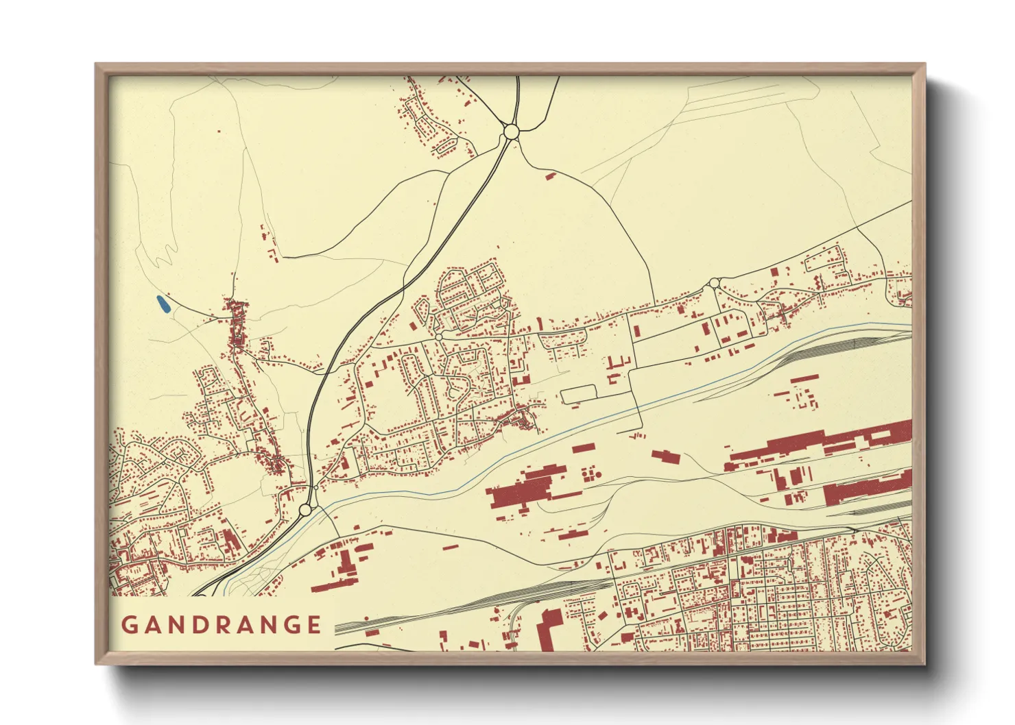 Une affiche de carte sur Gandrange