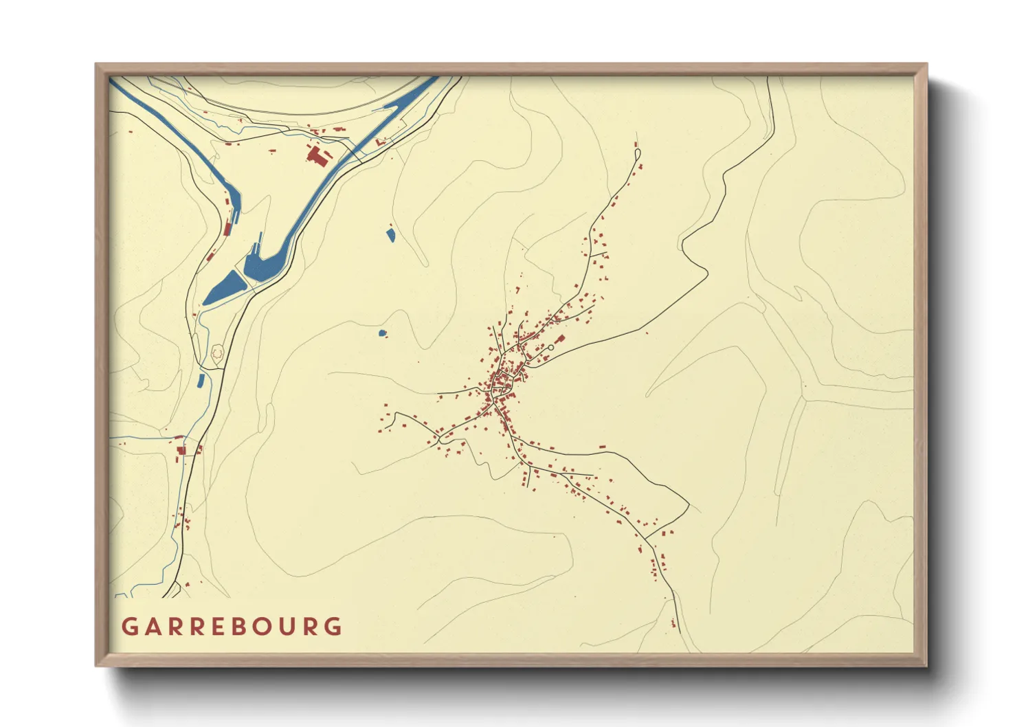 Une affiche de carte sur Garrebourg
