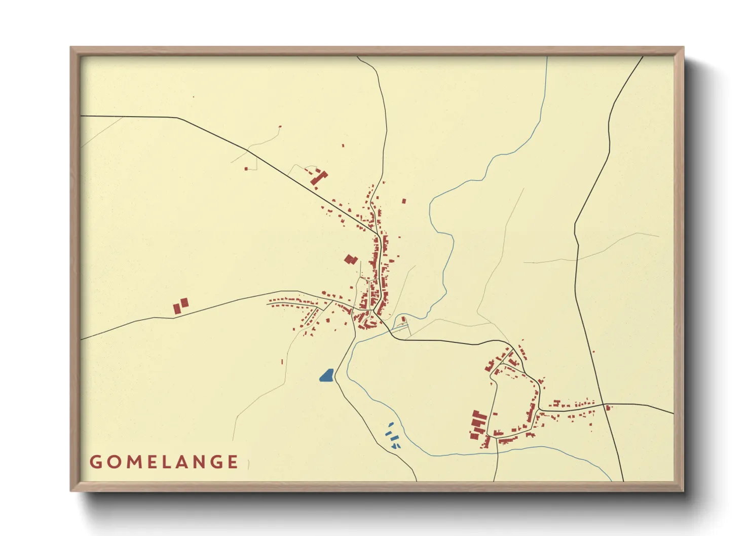 Une affiche de carte sur Gomelange