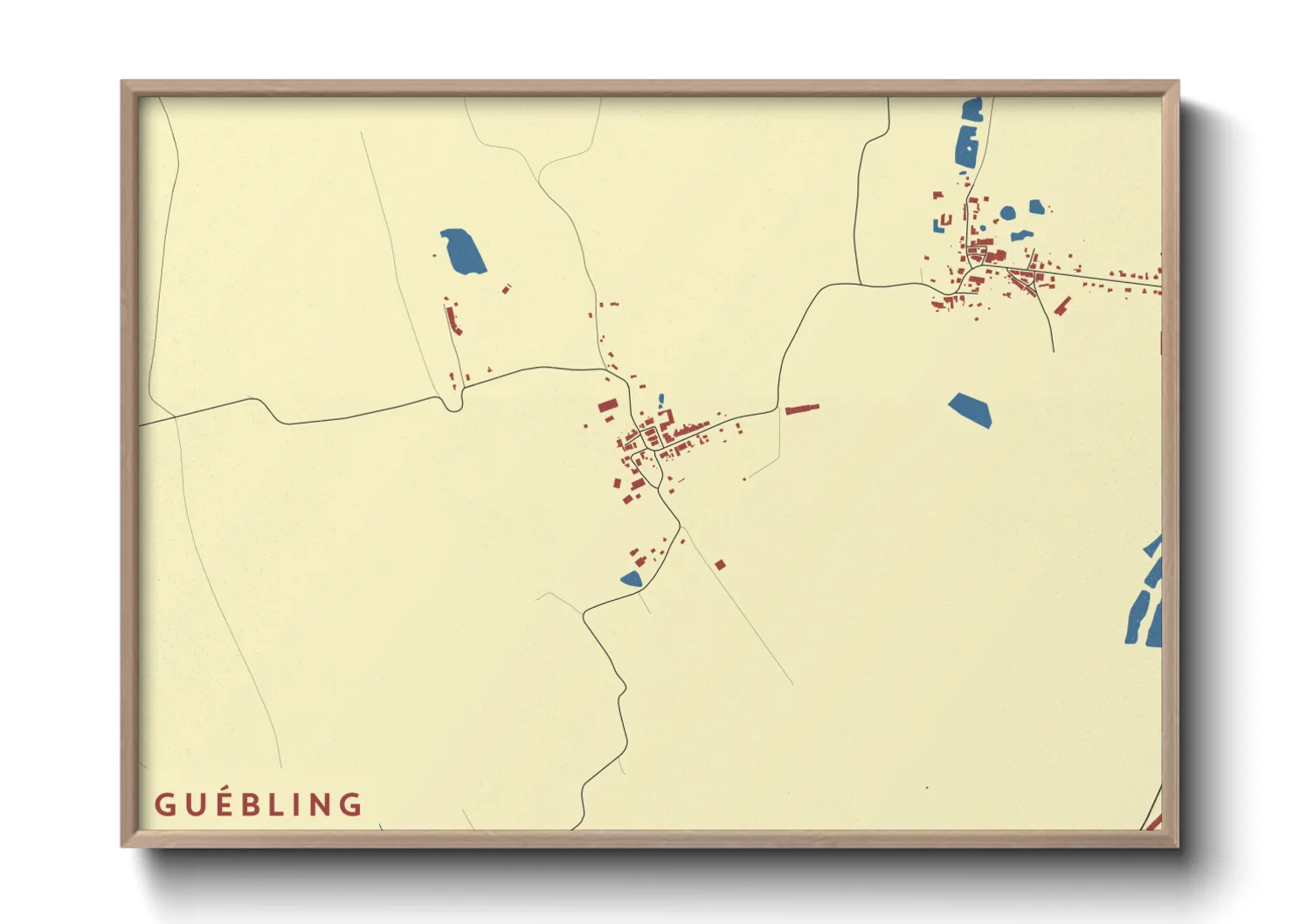 Une affiche de carte sur Guébling