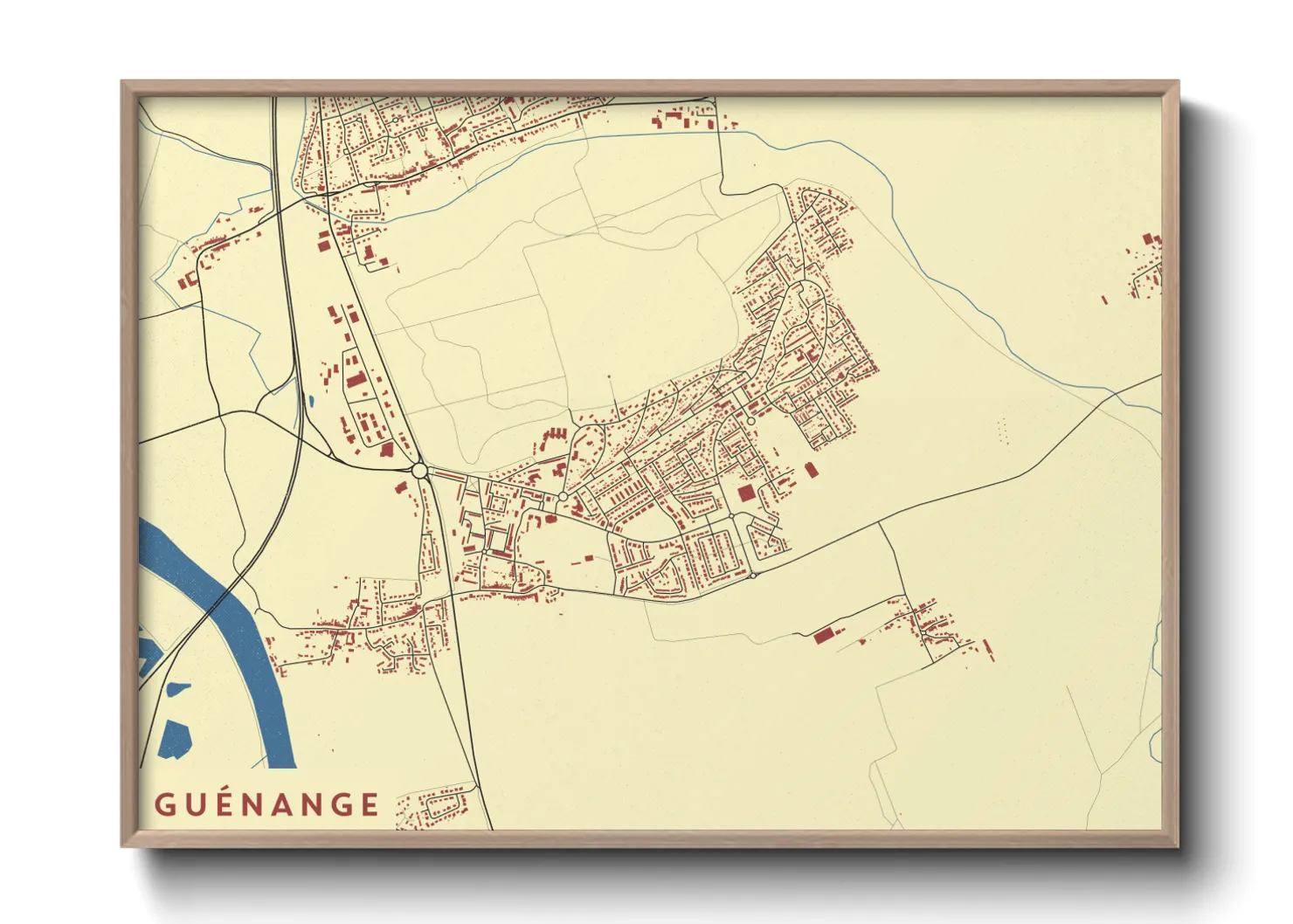 Une affiche de carte sur Guénange