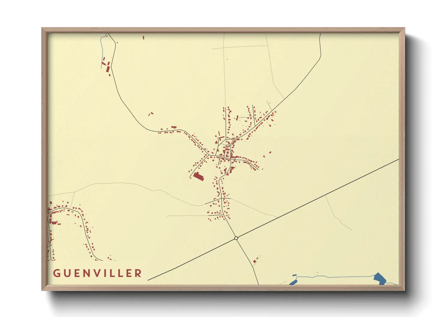 Une affiche de carte sur Guenviller