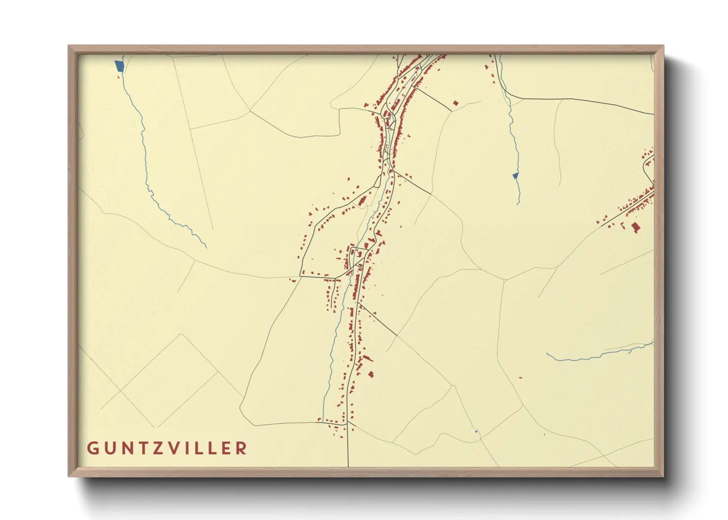 Une affiche de carte sur Guntzviller