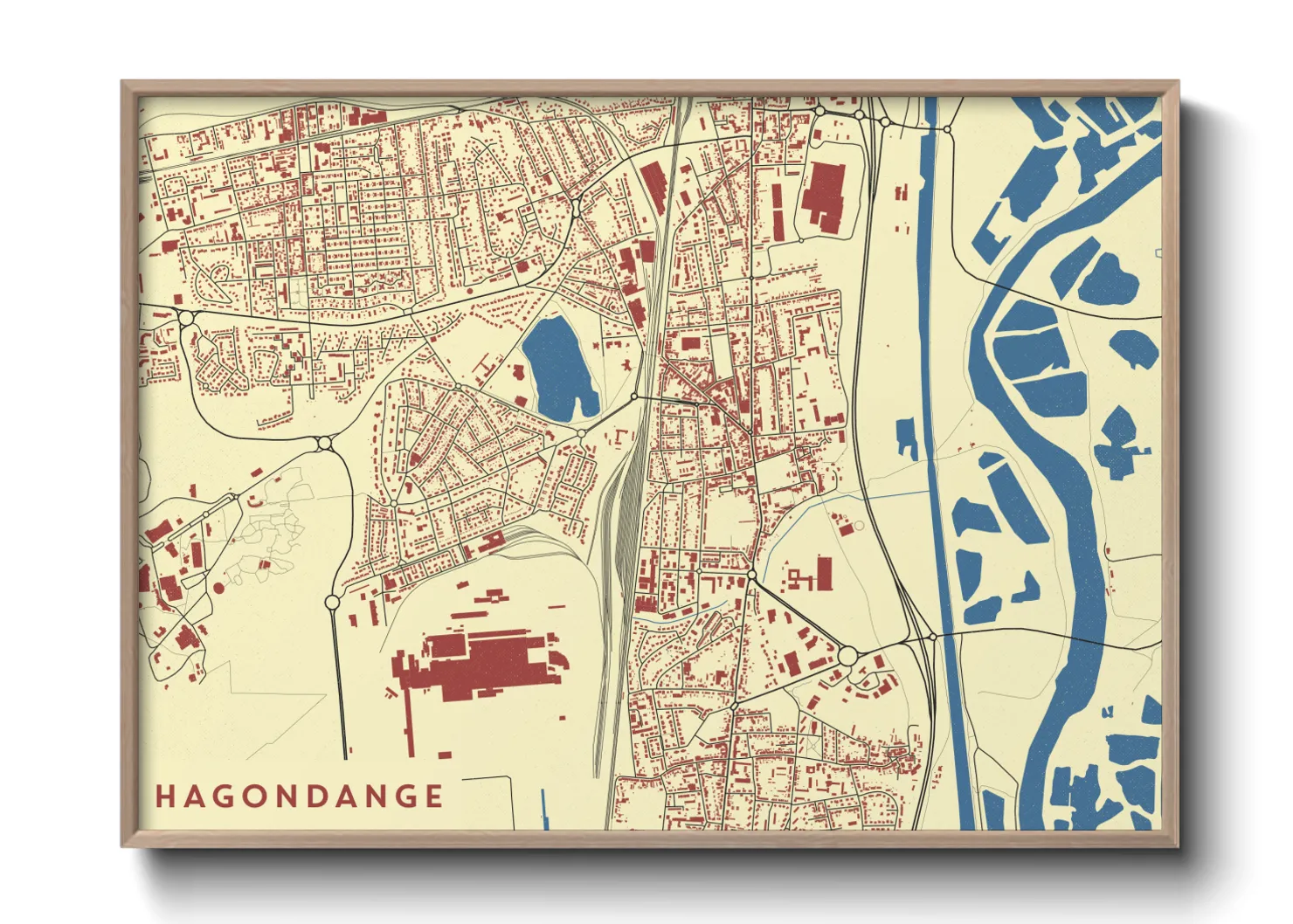 Une affiche de carte sur Hagondange