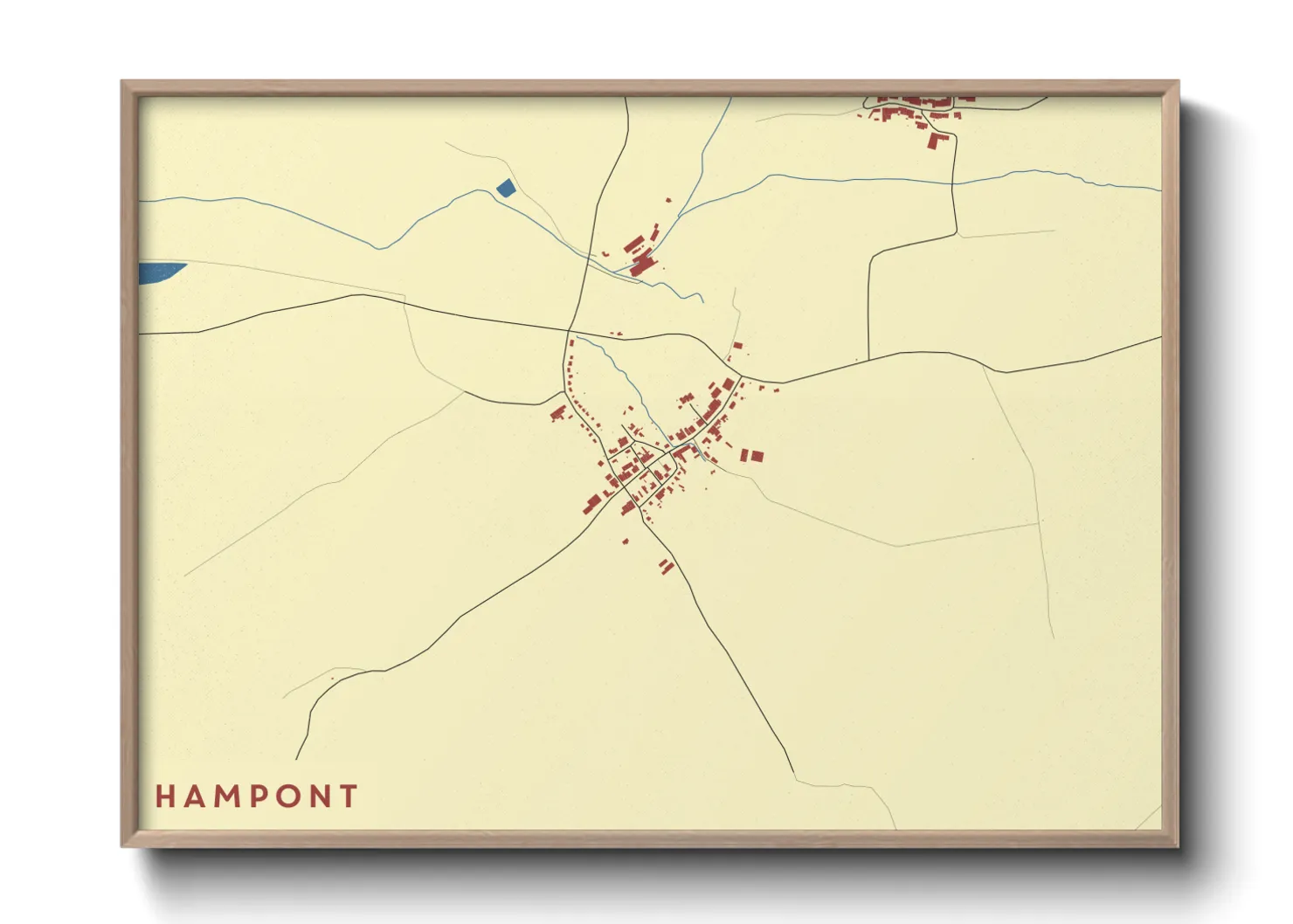 Une affiche de carte sur Hampont