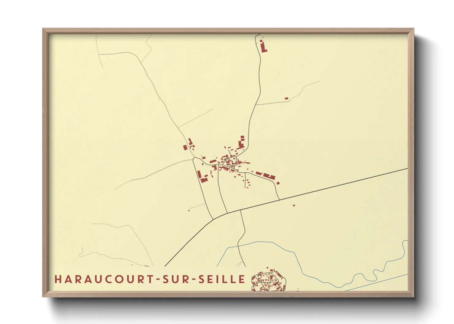 Une affiche de carte sur Haraucourt-sur-Seille