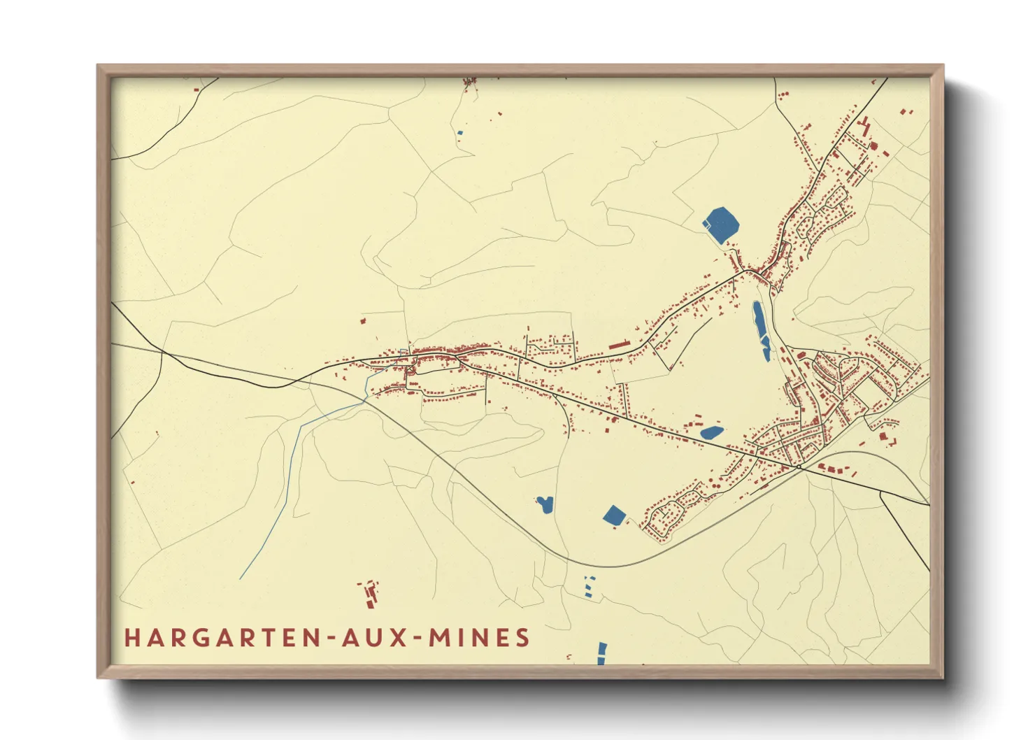 Une affiche de carte sur Hargarten-aux-Mines
