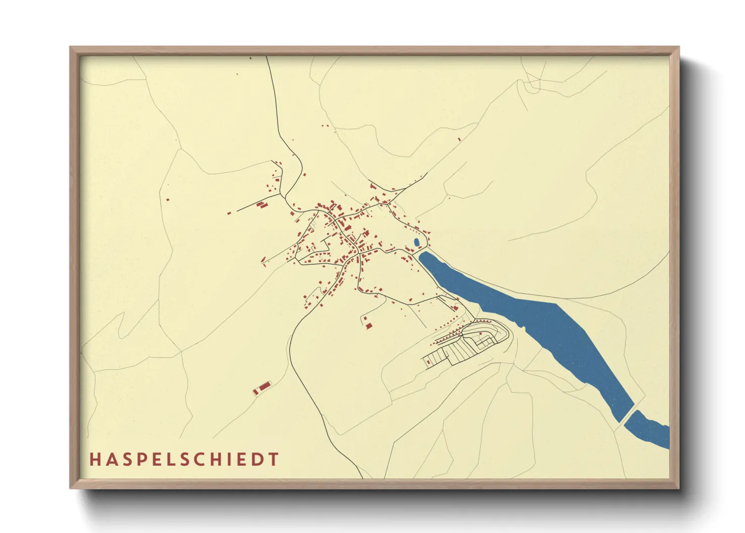 Une affiche de carte sur Haspelschiedt