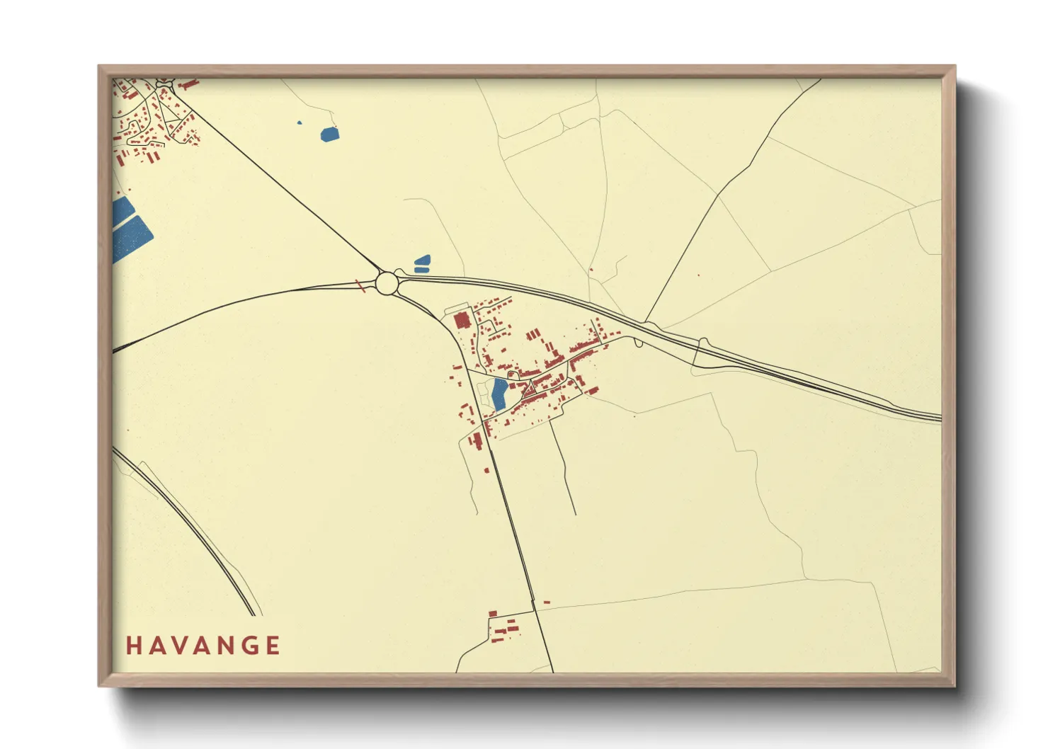 Une affiche de carte sur Havange