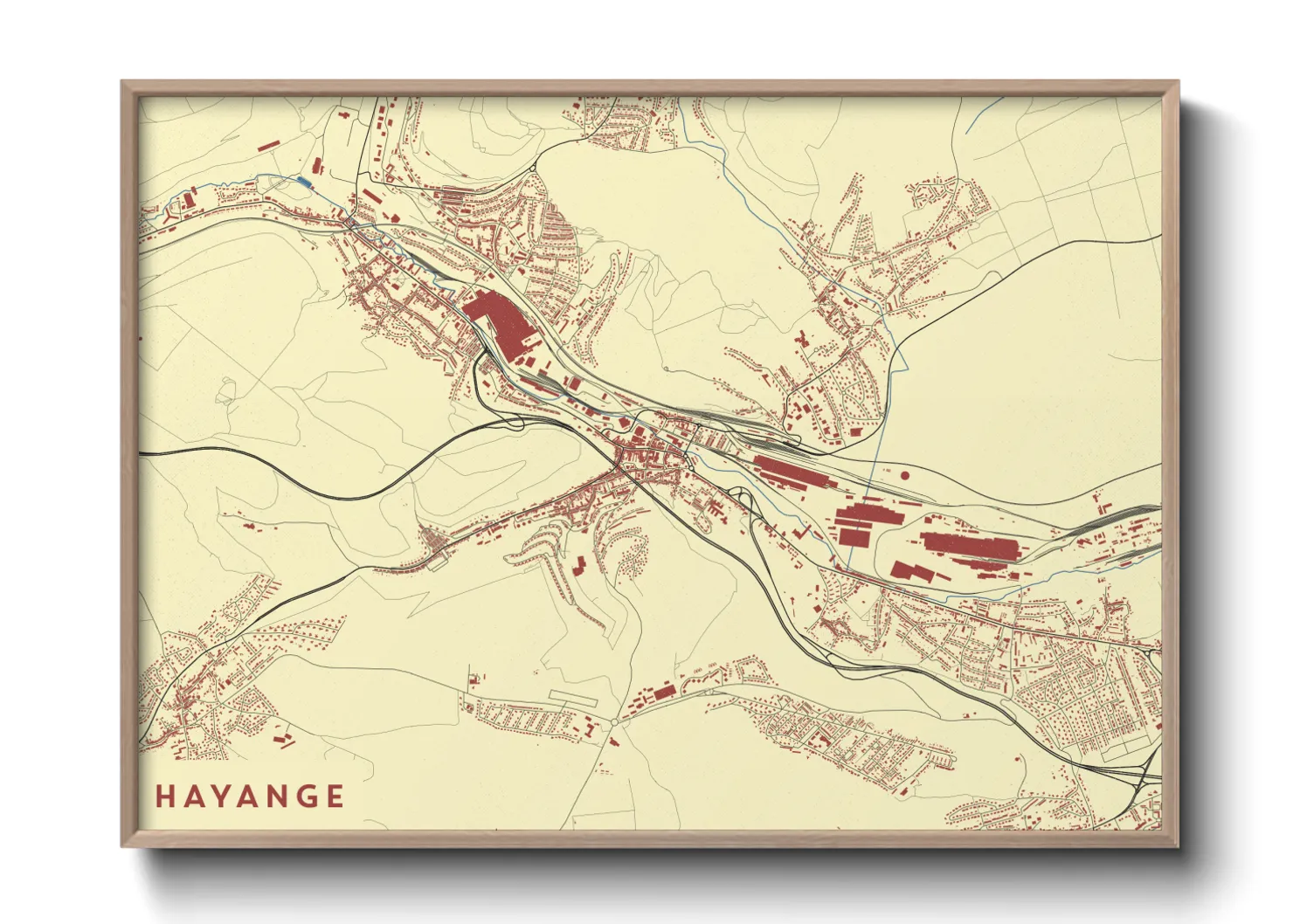 Une affiche de carte sur Hayange