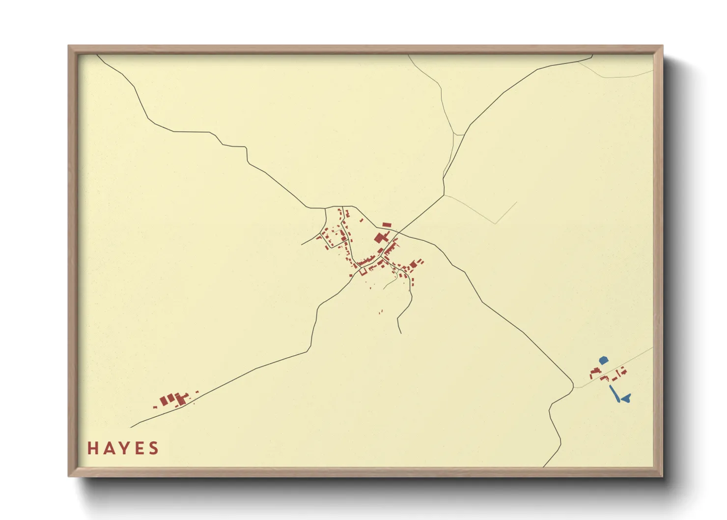 Une affiche de carte sur Hayes