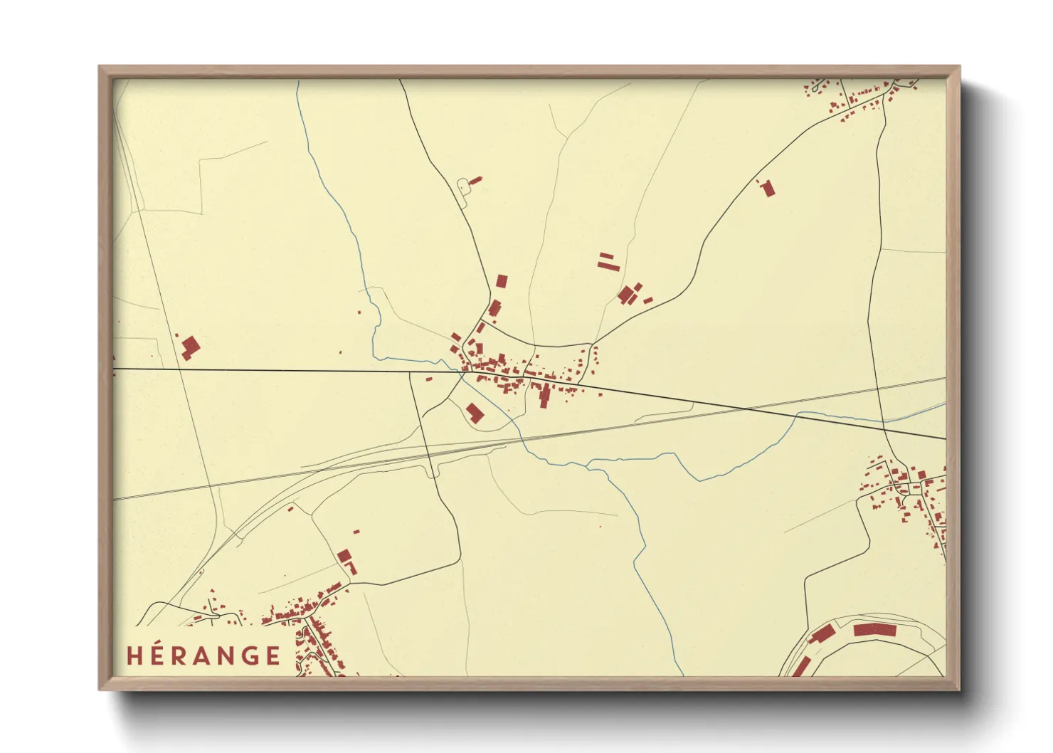 Une affiche de carte sur Hérange
