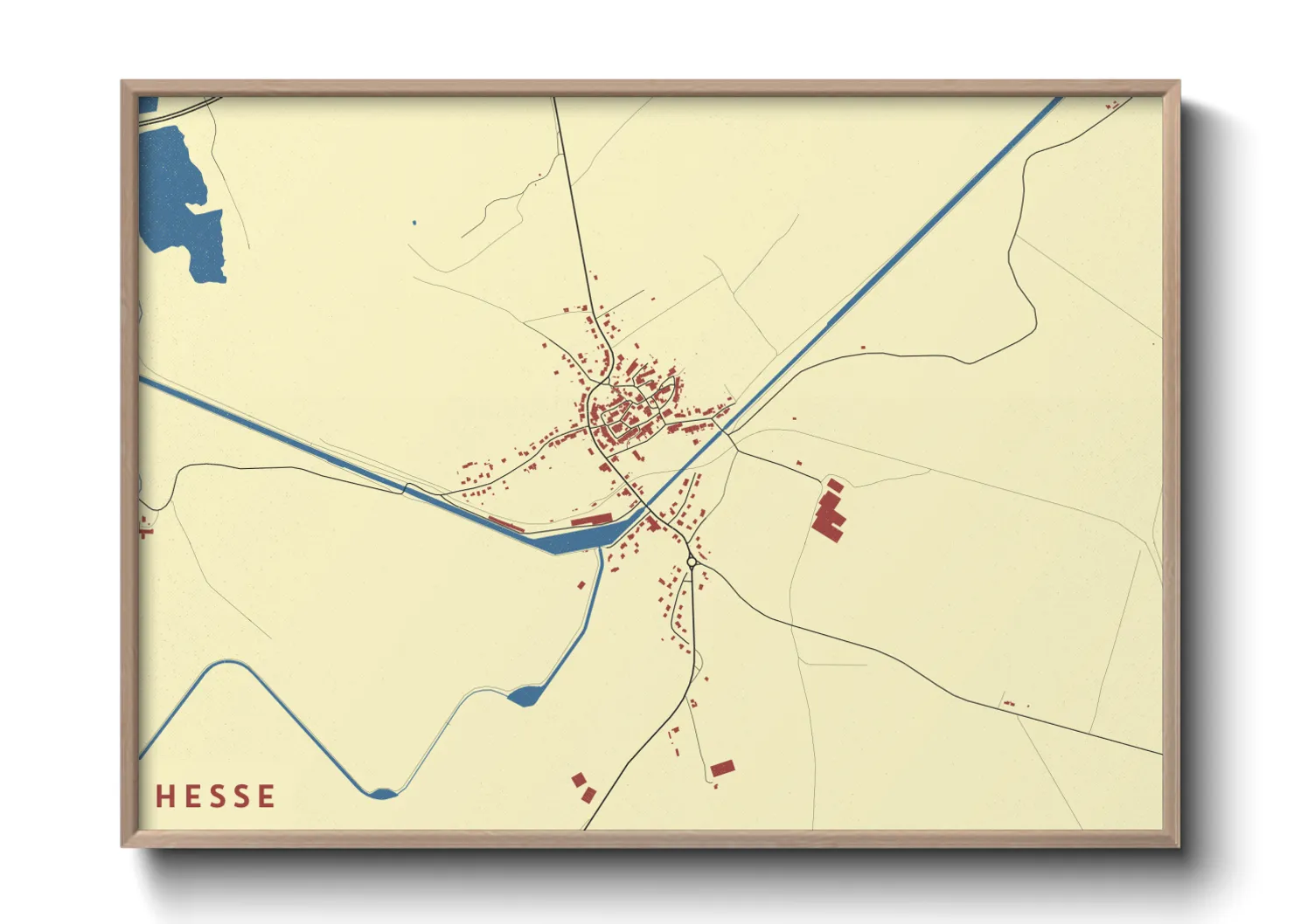 Une affiche de carte sur Hesse