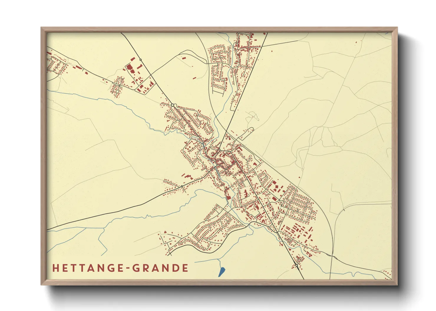 Une affiche de carte sur Hettange-Grande