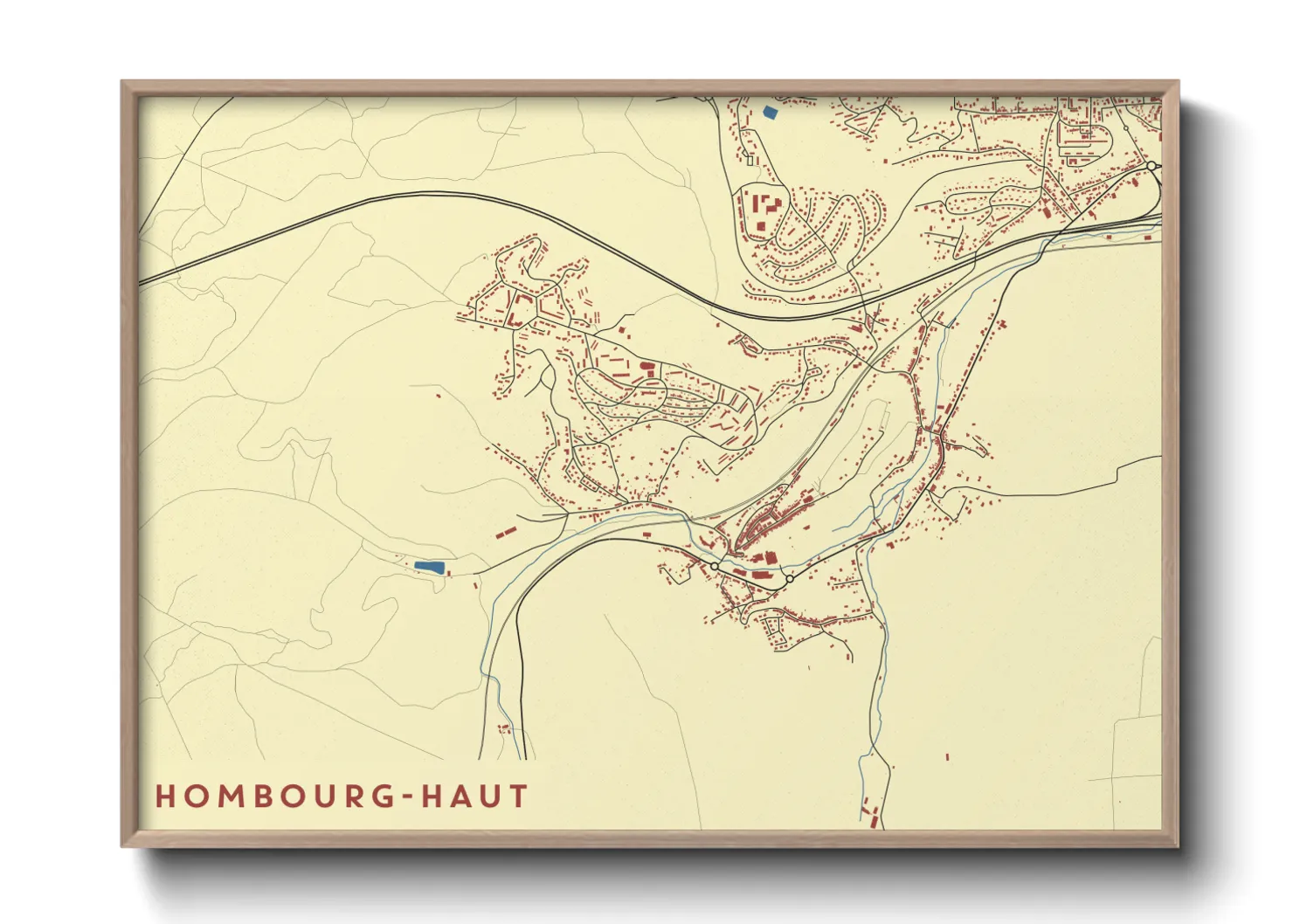 Une affiche de carte sur Hombourg-Haut