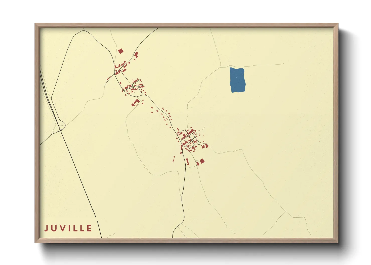 Une affiche de carte sur Juville
