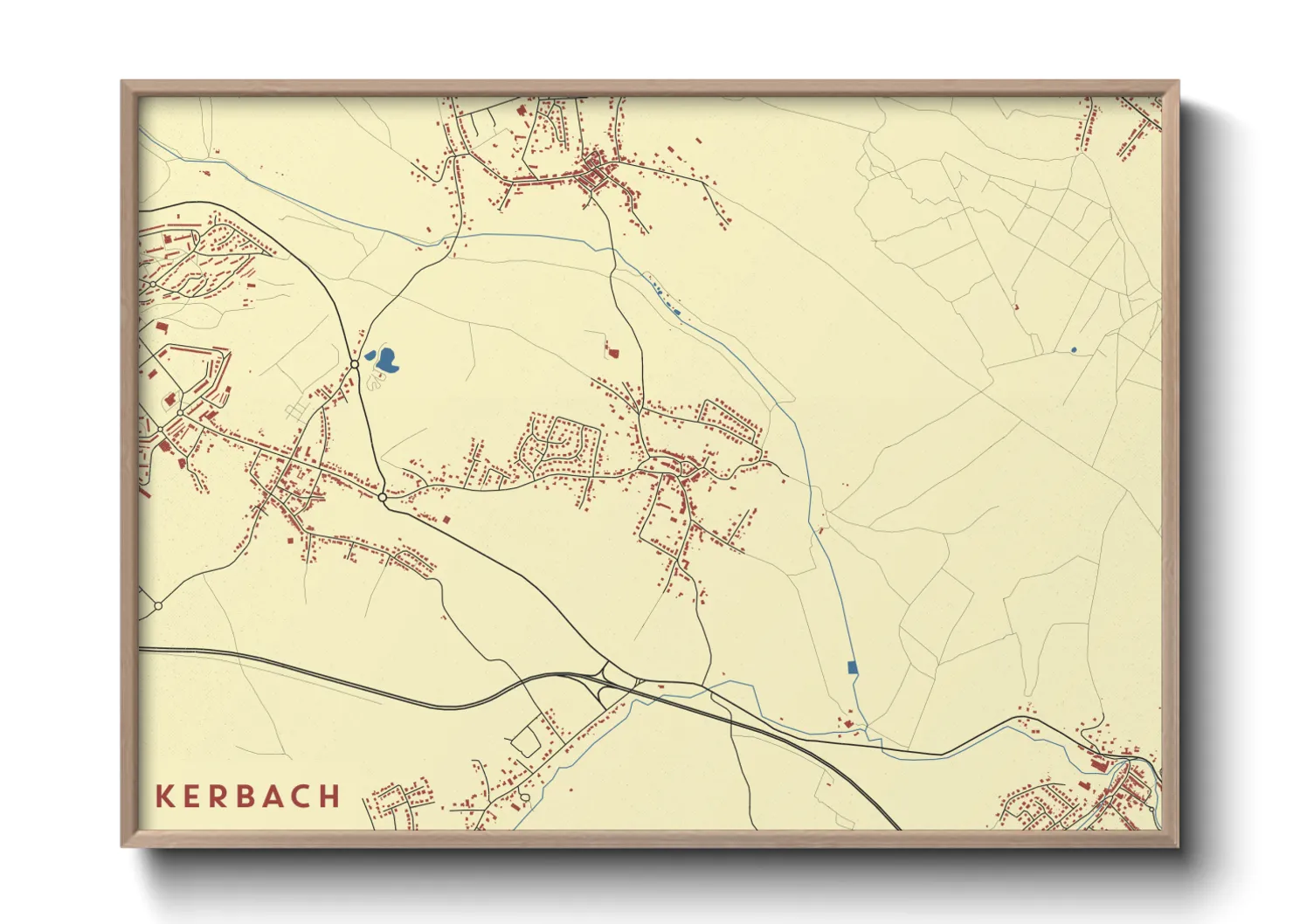 Une affiche de carte sur Kerbach